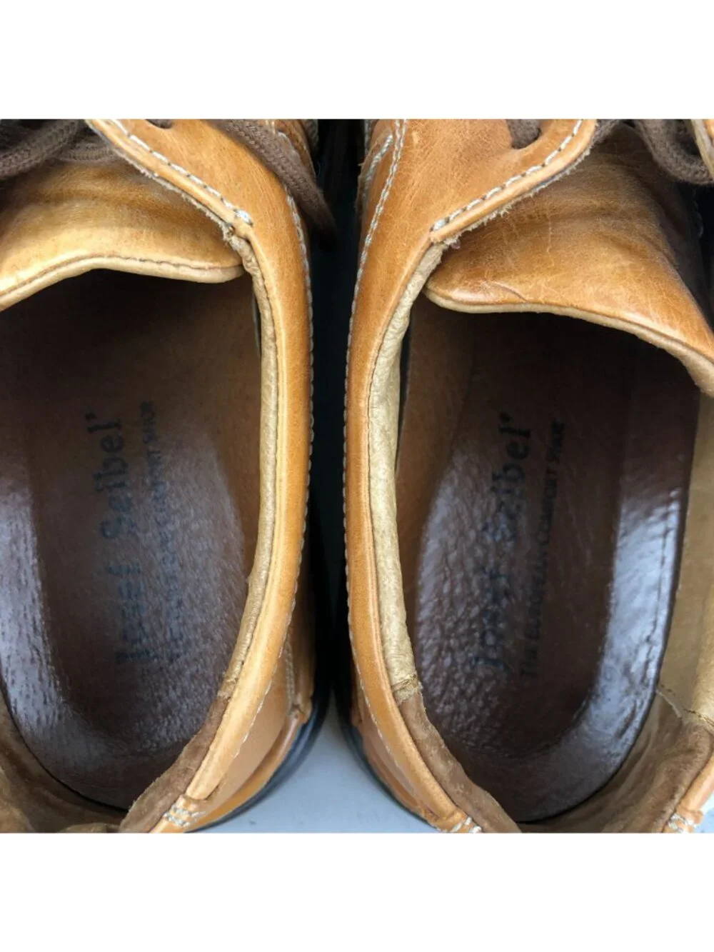 Josef Seibel Men's EU 42 (9) Brown Leather Closed Toe Lace-Up Casual Dress Shoes